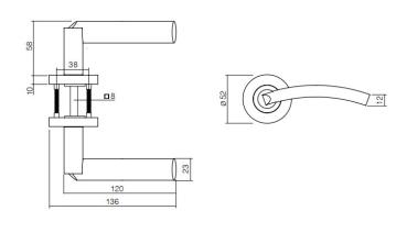 ProGriff TD-Tamina auf Rosette–Chrom/Nickel matt